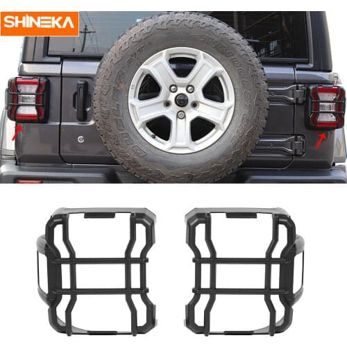 2*Black Rear Tail Light Lamp Cover Protector Guards for Jeep Wrangler JL 2018-19