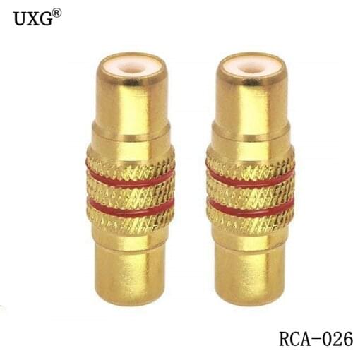 2PCS RCA connector gold plated straight RCA female jack adapter