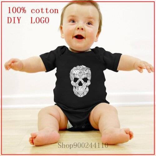 2020 Newborn Baby Girl Clothes Owl Skull Hardcore Printed Bodysuits Infant Baby Toddler Costume Sunsuit Kids Summer Clothing