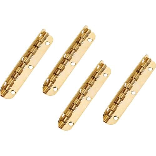 4Pcs 65x15mm Gold Cabinet Hinges Furniture Hardware Jewelry Chest Gift Wine Music Box Wood Dollhouse Door Window Hinge