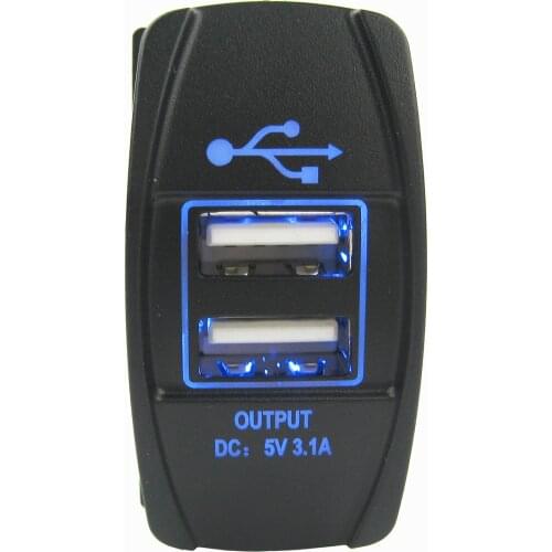 5V 3.1A Dual Double 2 Port USB Charger Socket Panel for Marine Boat RV Car