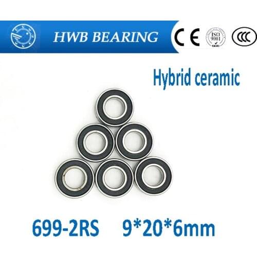 Free shipping 699-2RS 699 hybrid ceramic deep groove ball bearing 9x20x6mm for bicycle part hubs
