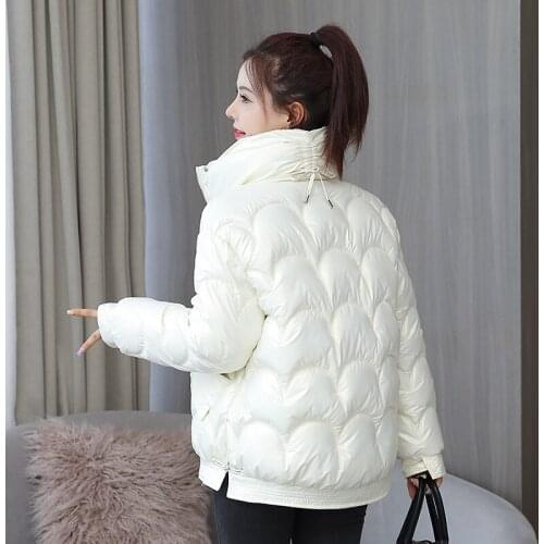 Glossy Plus Size Down Coat Women Short Overcoat Winter Parka Jacket Outerwear Female Loose Bread Cotton Coat Padded Jacket Lady
