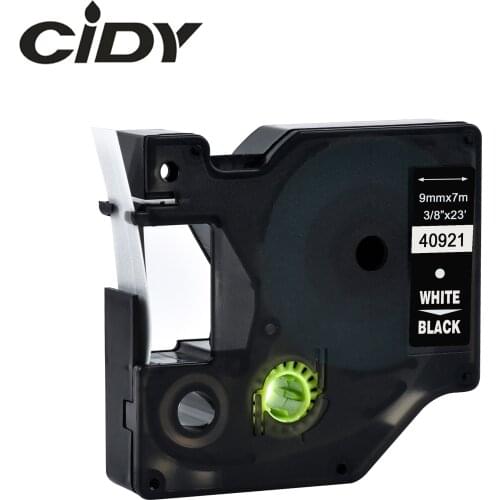 Cidy 40921 Compatible Dymo D1 manager 9mm white on black for Dymo Label Printer label tape for Dymo label manager LM 160 280