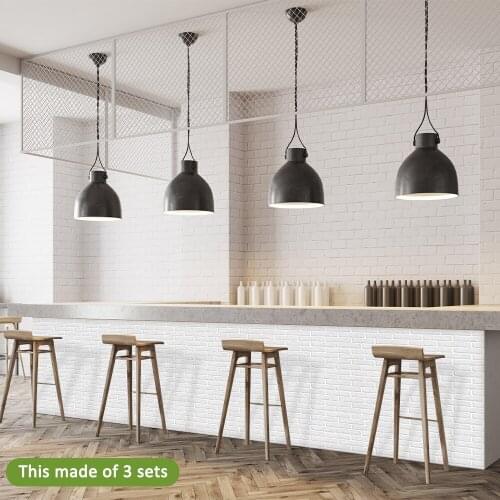 Funlife 21x100cmx7pcs White Brick Pattern Self adhesive Kitchen Bathroom Tile Sticker Home decor Functional Wall Sticker MF025