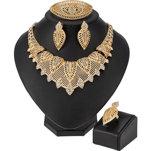 NEW 2021nigerian wedding woman accessories jewelry set Wholesale Fashion italian Bridal jewelry set dubai gold color jewelry set