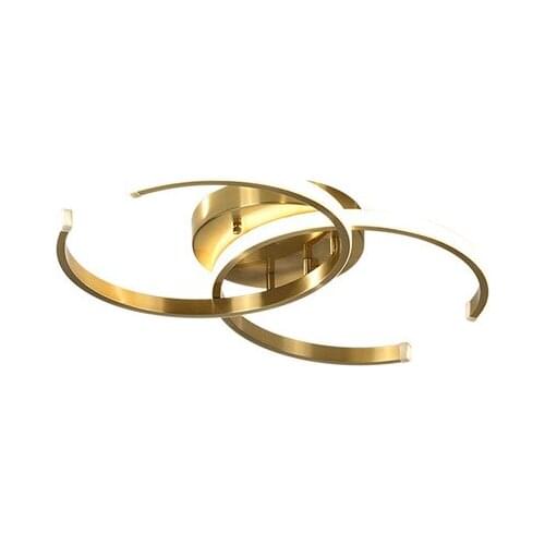 Minimalist living room led chandelier Nordic style modern creative flat light H65 brass lamp after 90