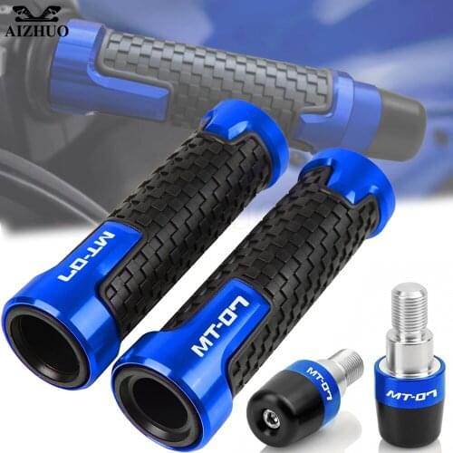 MT07 FZ 07 Motorcycle Hand Bar Ends FOR YAMAHA MT-07 FZ-07 FZ07 2014-2021 2020 2019 2018 Handlebar Grip End Plug Cap MT 07 Logo