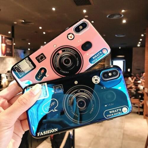 New Fashion Blu-ray Retro Camera Phone Case for iphone 6 6S 7 8 Plus X XS Max XR Soft Silicone Case Cover
