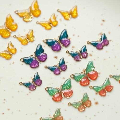 Retro country style butterfly pendant Japanese Epoxy Handmade Jewelry Earrings Accessories Material