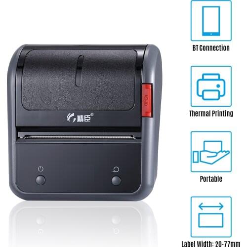 Portable 80mm Thermal Label Printer BT 4.0 Label Maker Sticker Machine with Rechargeable Battery for Android Computer for Store