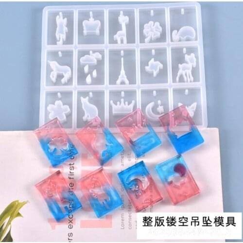 Transparent Silicone Mould Dried Flower Resin Decorative Craft For DIY Cat animal Pendant Mold Epoxy Resin Molds For Jewelry