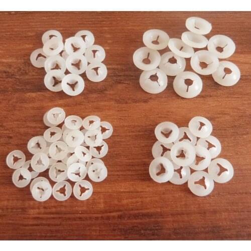 200pcs/lot 9mm/12mm/13mm/16mm width white Trifurcation hand washer for toy eyes nose mouth finding