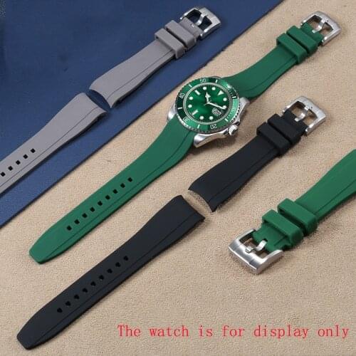 CICIDD Soft Silicone Watchband Replace For Citizen Tissot Seiko Arc Interface Rubber Wristband 18 20 22mm Black Gray Green