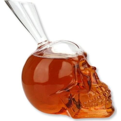 Glass Skull Decanter Wine Dispenser 1L Large Skull Shaped Face Bottle Whiskey Vodka Container Holiday Gift For Home Decoration