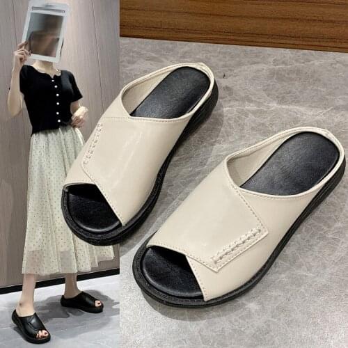 Womens Non-slip Slippers, Fashion Peep Toe Slide Sandals in Korean Style (Soft Rubber Sole)