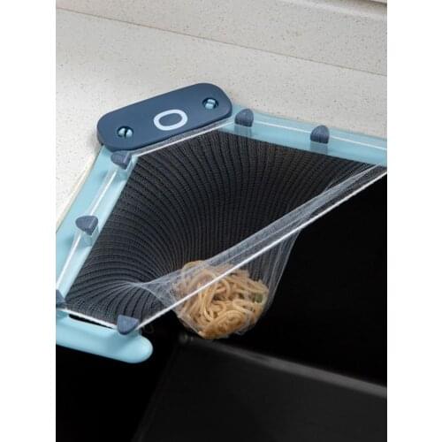 Kitchen Triangular Sink Strainer Drain Vegetable Fruit Drainer Basket Suction Cup Rack For Kitchen Storage Sink Filter Shelf
