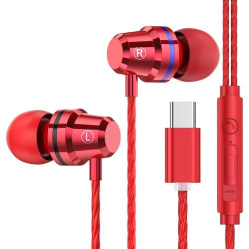 Universal M4Earbuds Type-C Earphone Wired In-Ear Stereo Music Gaming Headset With Mic for Xiaomi Huawei Phones