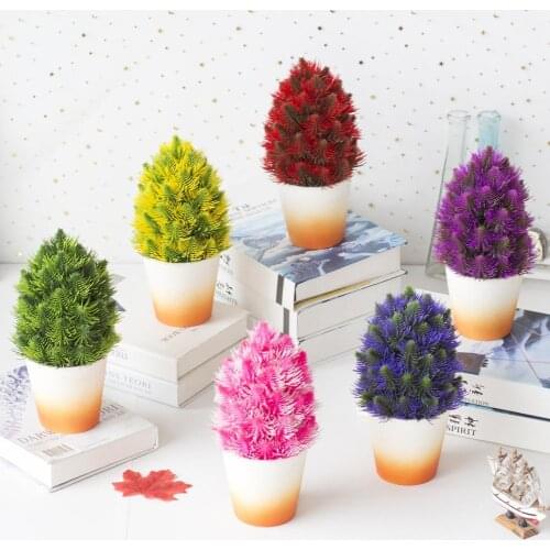 Vibrant Colors Vivid Garden Artificial Bonsai Tree Delicate Simulation Topiary Tree Landscaping Windowsill Decor