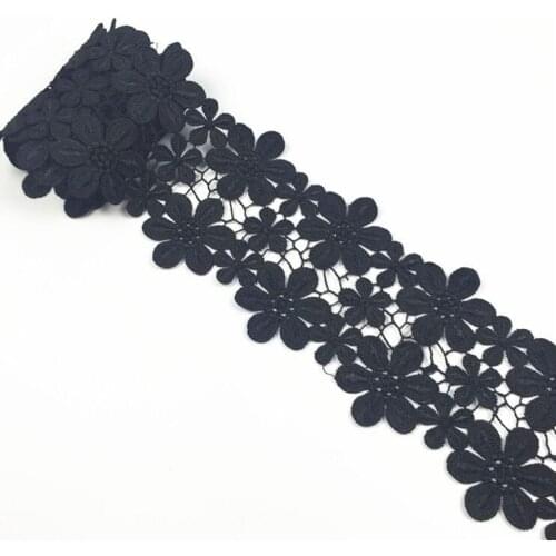10 Yards Black White High Quality Venise Lace Trim Flower Embroidered Lace Trim Wedding Fabric 11cm