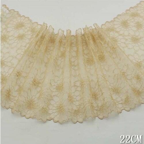 28Yards Fashion Beautiful Embroidered Lace Trim Floral Ribbon Wedding Dress Clothing Sewing 22cm for Bra Underwear Accessories