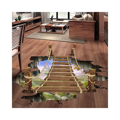 3D Wall Stickers Bridge Floor/Wall Sticker Removable Mural Decals Vinyl Art Living Room Decors