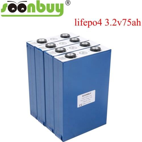 4PCS NEW 3.2V 75Ah lifepo4 battery 24V Prismatic CELL 12V80Ah for EV RV battery pack diy solar UK EU US TAX FREE UPS