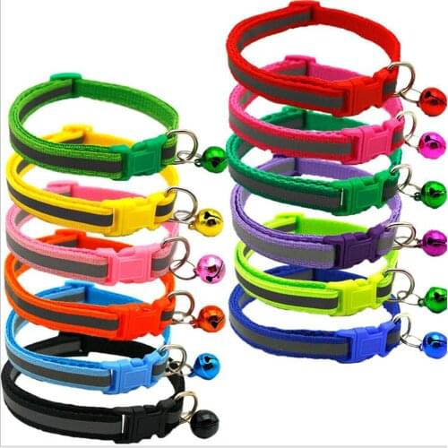 500pcs/lot Reflective Pet Collars Puppy Collars for Cats and Small Dogs with Ring Factory Wholesale