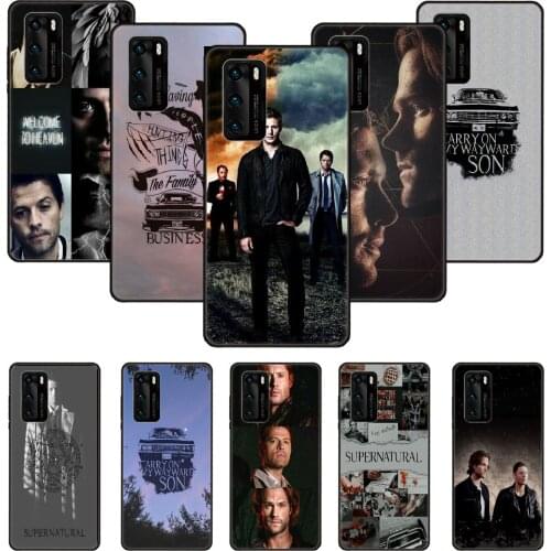 Phone Case For Huawei P20 P30 P40 P Smart Z + P10 Mate 30 10 20 Lite Pro Black Cover Shell Art Back Fashion Supernatural Spn