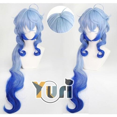 Human use Yuri Genshin Impact GanYu Gan Yu Cosplay Hair Wig Gradient Ponytail Sa KU