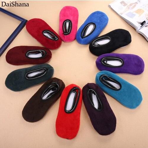 DaiShana New Arrived Fashion Warm Antiskid Thick Home Floor Socks Woman Warm Slippers Solid Color Socks Bedroom Shoes Slippers