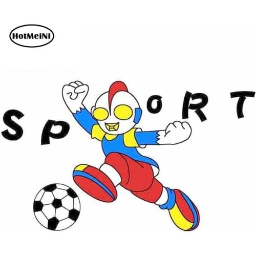 HotMeiNi 13cm x 7.7cm For Ultraman Play Football Personality Stickers Anime Waterproof Vinyl Car Personality Sticker