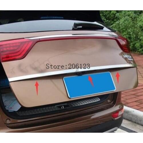 For Kia Sportage QL 2017 2018 Chrome Rear Trunk Lid Tailgate Cover Trim Hatch Door Handle Molding Garnish Accent Strip Styling