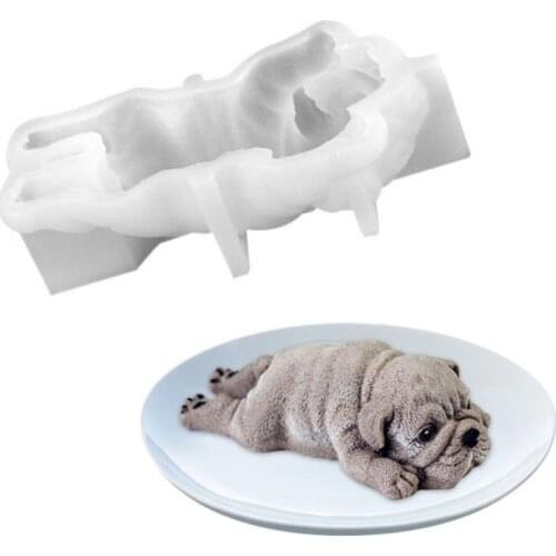 1PC Cute 3D Dog Shaped Silicone Mold Mousse Cake Shar Pei Dog Mold Ice Cream dessert Baking Accessories kitchen tool