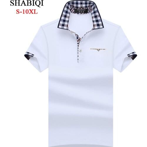 SHABIQI Classic Brand Men shirt Men Polo Shirt Men Short Sleeve Polos Shirt Casual Polo Shirt Plus Size 6XL 7XL 8XL 9XL 10XL