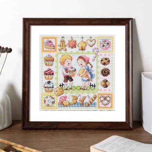 Cross stitch Kit 11CT Printed Cloth Chinese Embroidery Handmade Material Bag soda Cake