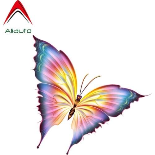 Aliauto Beautiful Decorative Flying Butterfly Car Sticker Accessories PVC Decal for Ford Chevrolet Cruze Volkswagen,11CM*11CM
