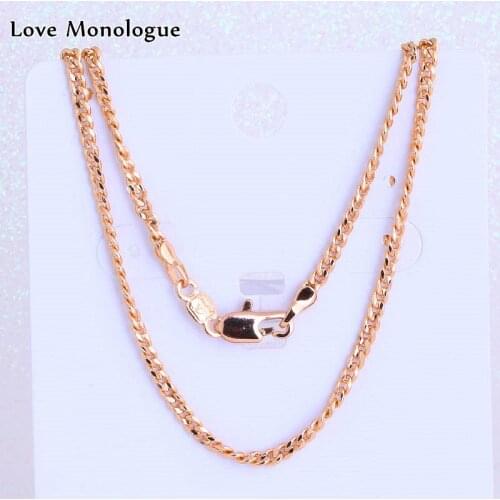 Love Monologue Length 49.5CM Yellow Gold Color Link Chain Choker Necklace For Hiphop/Rock Jewelry X0531