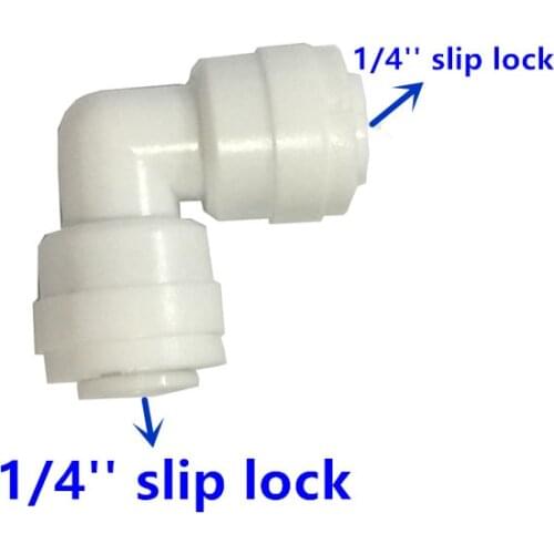 1/4" * 1/4'' Slip Lock Elbow Pneumatic Connector Fitting 6.5mm OD Air Hose Tube Push in 1/4" L Shape Gas Quick Connector