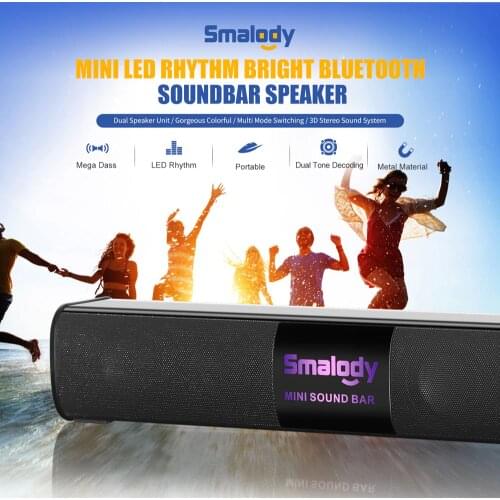 Portable Wireless Bluetooth Speaker 10W Colorful Led Light Stereo Mini Soundbar Music Player Audio Subwoofer Wireless Speakers