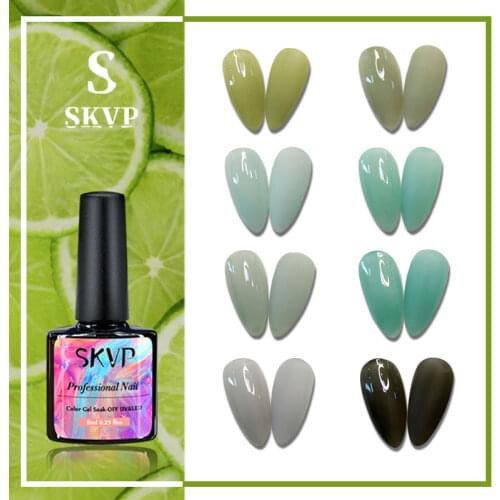 SKVP Clear Green Nail Polish Gel 3Pcs/Set Nails Semi-Permanent Varnish For Nail Art Summer Nail Polish Varnishes UV Gel
