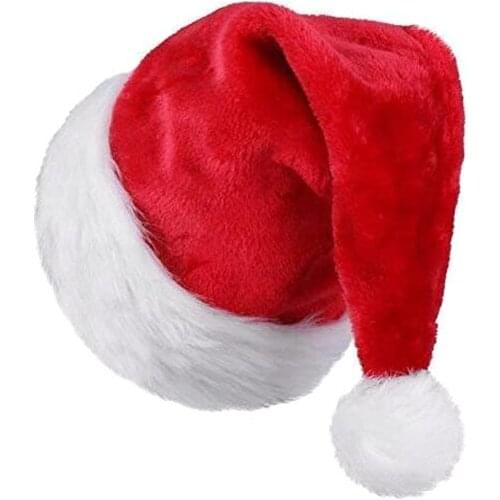 Santa Hat Christmas Hat Christmas Day Costume Dress Up Plush Thick Christmas Hat Adult