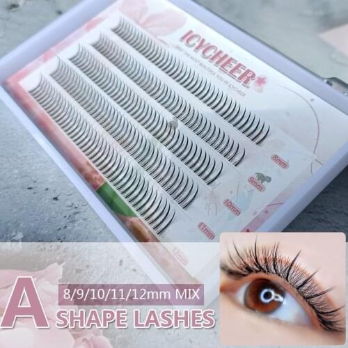 Mixed 8/9/10/11/12mm A/M Shape Makeup Individual Lashes Cluster Natural Fluffy false eyelashes 3d Mink Eyelash extension