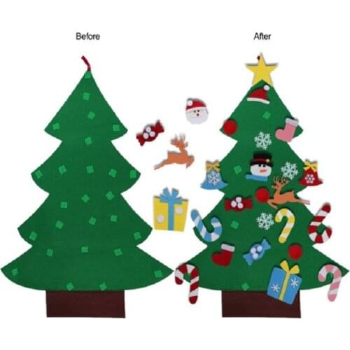 JOYLIVE Wall Sticker Christmas Tree New Year Gifts Kids ToysWarm DIY Felt Artificial Tree Wall Hanging Ornaments