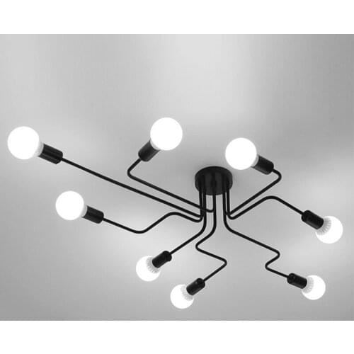 Multiple Rod Wrought Iron living room Ceiling Lights for Bedroom Vintage Industrial Nordic Ceiling Lamps Home Lighting Fixtures