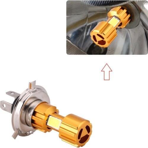 DC 12V 18W H4 Motorcycle Headlight Lamp LED COB Motorcycle Headlight Lamp White Light H4 Headlight Lamp Universal