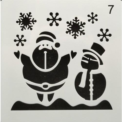 13*13 Snowman Layering Stencils for Diy scrapbook/photo album Decorative Embossing coloring,painting stencil,home decor