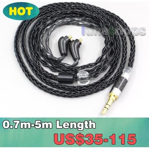 2.5mm 4.4mm 8 Core Silver Plated Black Earphone Cable For Sony XBA-H2 XBA-H3 XBA-Z5 xba-A3 xba-A2 LN006592