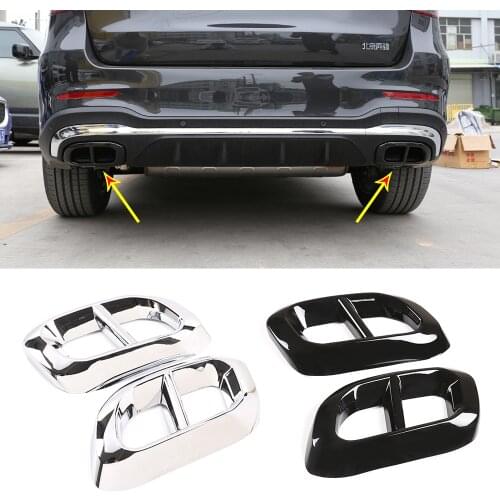 2pcs Car Muffler Exhaust Pipe Tail Cover Trim Exterior Accessories For Mercedes Benz GLE 350 GLE 450 GLC GLS W167 X253 X167 2020