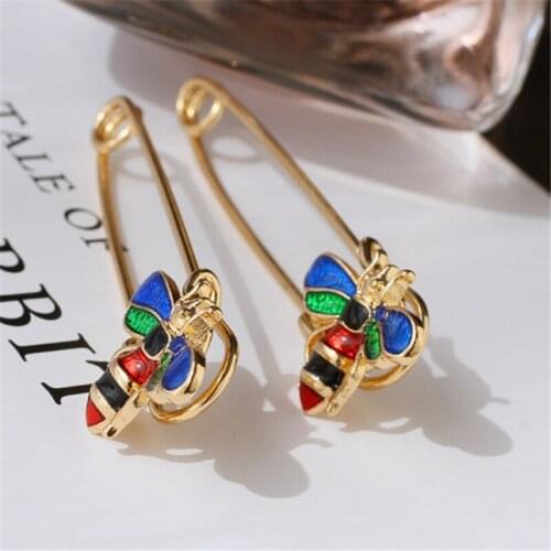 3pcs 6.5x2cm Multicolor Enamel Bee Brooches Safety Pin Brooch Fashion Accessory for Kids Women Suit T-Shirt Sweater Coat 1Piece